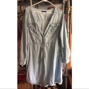 Denim shirt dress — sz medium, never worn